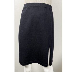ST. JOHN SJK SANTANA KNITS BLACK FRONT SLIT SKIRT 2